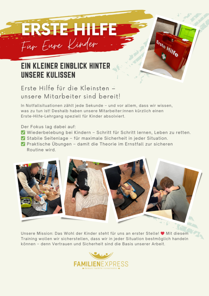 Erste Hilfe Kurs für unsere Mitarbeiter